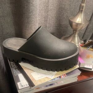 Black Platform Clogs